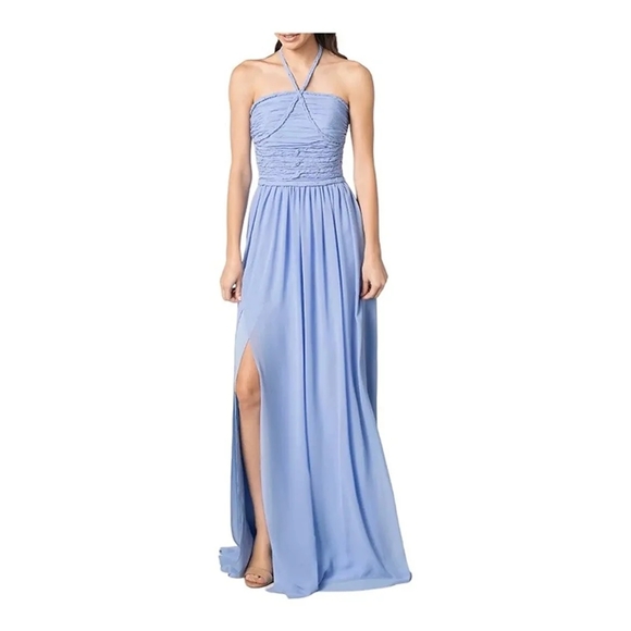 Dress The Population Aura Chiffon Halter Maxi Dress NWT XXL